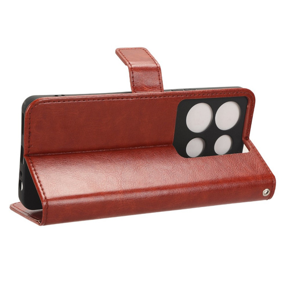 Etui z klapką do Infinix Note 30, Crazy Horse Wallet, brązowe