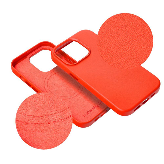 Etui Leather Mag Cover do iPhone 15 Pro Max, czerwone
