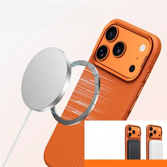 Etui SULADA do iPhone 17 Pro z MagSafe – pomarańczowe