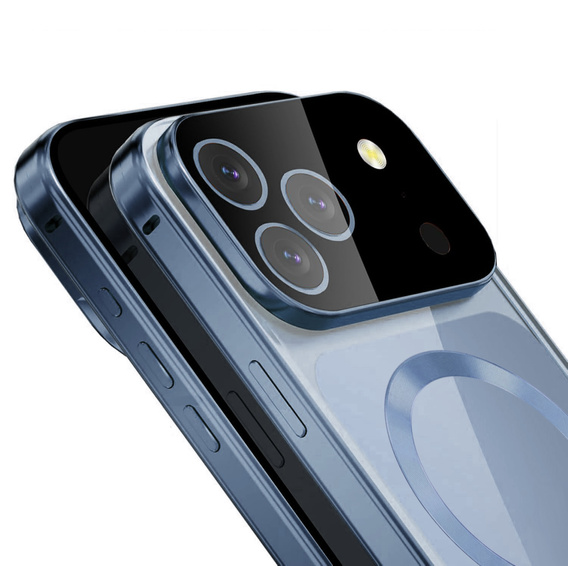 Etui do iPhone 17 Pro Max, Magnetic Dual Glass, do MagSafe, niebieskie