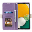 Etui z klapką do Samsung Galaxy A55 5G, Wallet Pocket Zipper Lace, fioletowe