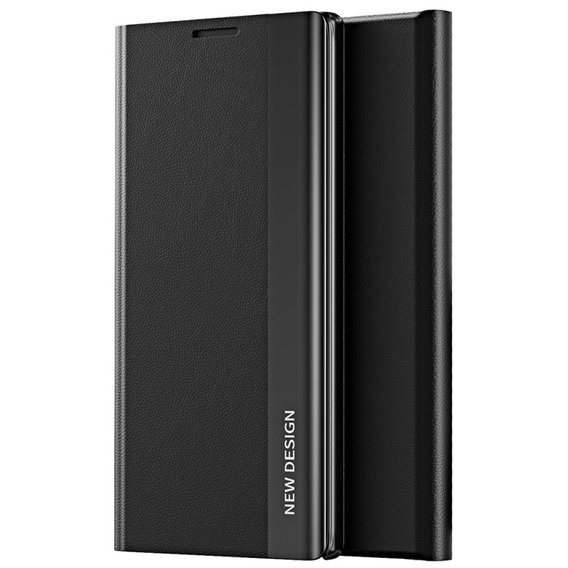 Zestaw Etui do Xiaomi Redmi 12C, Side Magnetic z klapką, Czarne + Szkło