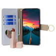 Etui z klapką do Samsung Galaxy M15 5G, Wallet Zipper Pocket, z lusterkiem, niebieskie