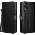 Etui z klapką do ZTE Blade A34, Crazy Horse Wallet, czarne