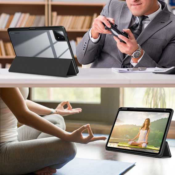 Etui do Xiaomi Pad 6S Pro 12.4, Smartcase Hybrid, z miejscem na rysik, czarne