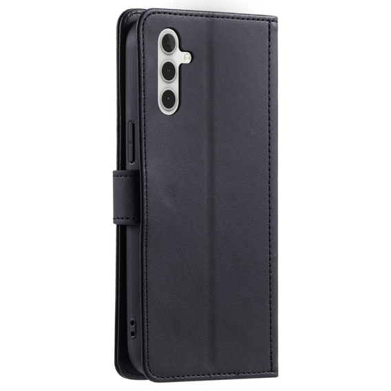 Etui z klapką do Samsung Galaxy A55 5G, Rhombus Crossbody Leather, czarne