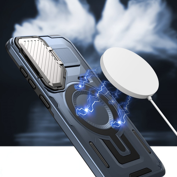 Etui do Samsung Galaxy S24 FE, Military MagSafe with camera protection, niebieskie