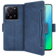 Zestaw Etui z klapką do Xiaomi 13T / 13T Pro, Card Slot, niebieskie + Szkło