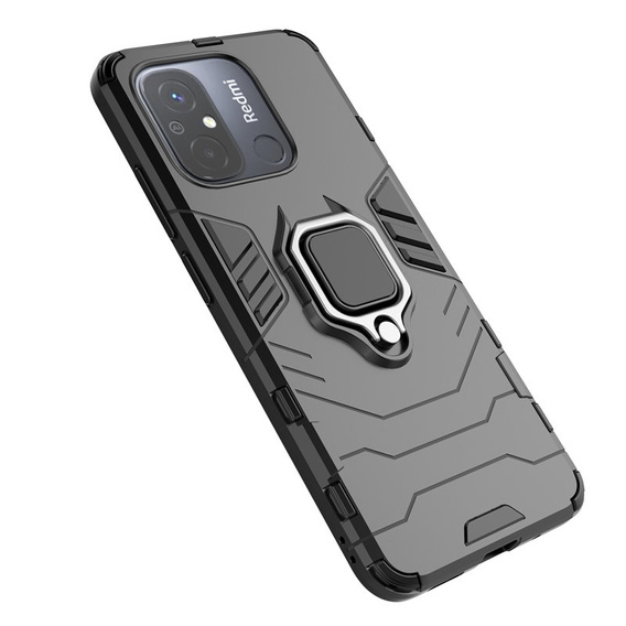 Etui do Xiaomi Redmi 12C, Kickstand Ring, czarne