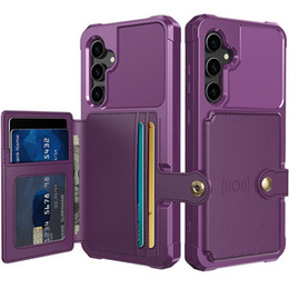 Etui do Samsung Galaxy S23 FE, Card Holder Kickstand, fioletowe