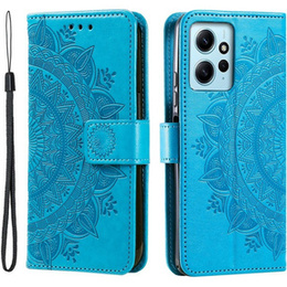 Etui z klapką do Xiaomi Redmi Note 12 4G, Mandala, niebieskie