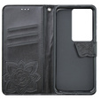 Etui z klapką do Oppo A79 5G, Butterfly, czarne