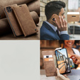 Etui CASEME do Samsung Galaxy M33 5G, Leather Wallet Case, brązowe