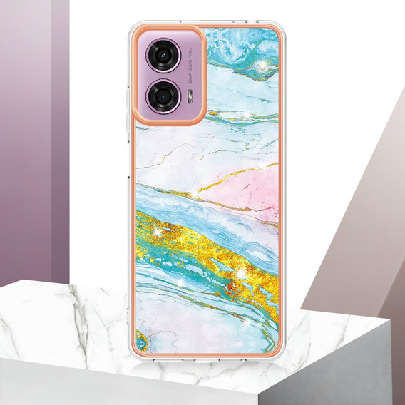 Etui ochronne do Motorola Moto G24 / G24 Power / G04, Marble Slim Case, niebieskie