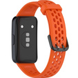 Pasek Silikonowy do Huawei Band 8 / Huawei Band 9 / Huawei Band 10, z dziurkami, Pomarańczowy