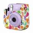 Etui do Fujifilm Instax Mini 11, skórzany pokrowiec z paskiem, kolorowe wieloryby