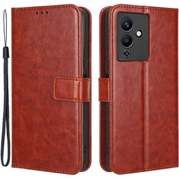 Etui z klapką do Infinix Note 12 5G, Crazy Horse Wallet, brązowe