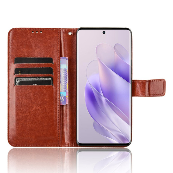 Etui z klapką do Infinix Zero 30 5G, Crazy Horse Wallet, brązowe