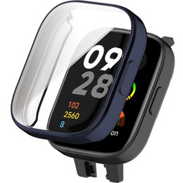 2w1 Etui Silikonowe z Osłoną na Ekran do Xiaomi Redmi Watch 3, Granatowe