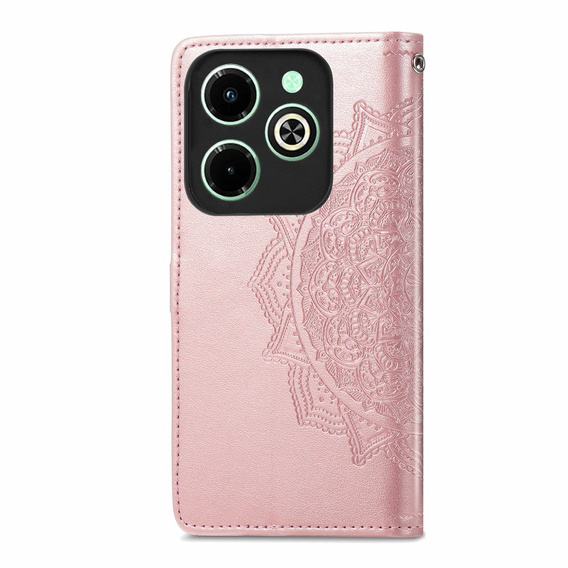 Etui z klapką do Infinix Hot 40i, Mandala, różowe
