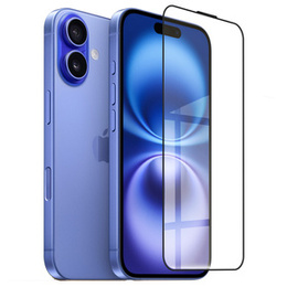 Szkło Hartowane 3D do iPhone 16, z czarną ramką