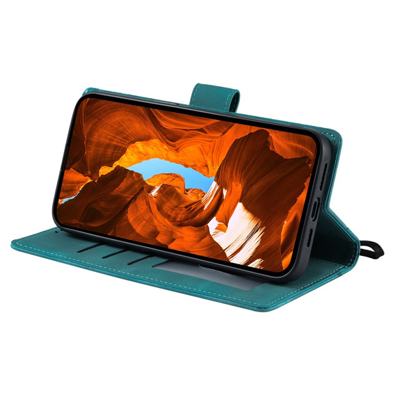 Etui portfelowe z motywem kwiatowym do Motorola Moto G56 5G – Zielone