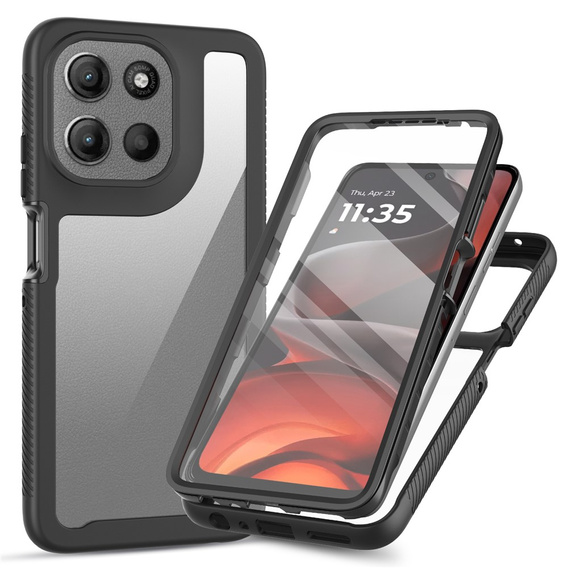 Etui do Motorola Moto G56 5G, Shockproof, z folią, czarne
