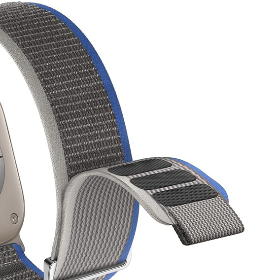 Pasek Nylonowy do Apple Watch 1/2/3/4/5/6/7/8/9/10/11/SE Ultra 1/2/3 42/44/45/46/49mm, Szary/Niebieski