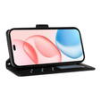 Etui z klapką do Honor 400 Pro 5G, Crossbody Leather Wallet, czarne