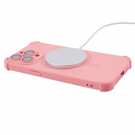 Etui silikonowe do iPhone 15 Pro Max, Magnetic, do MagSafe, różowe