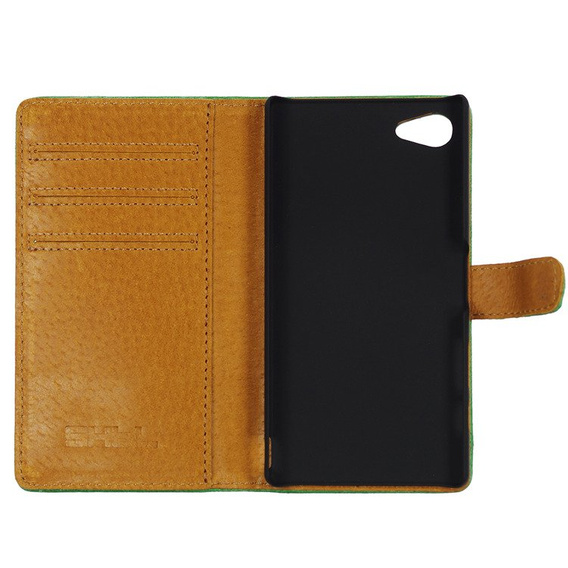 SHTL Etui Genuine Leather Wallet Case do Sony Xperia Z5 Compact - Green
