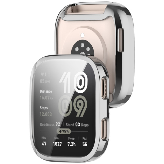 Etui z elastycznego TPU do Amazfit Bip 6 – pełna ochrona i stylowy wygląd - srebrne