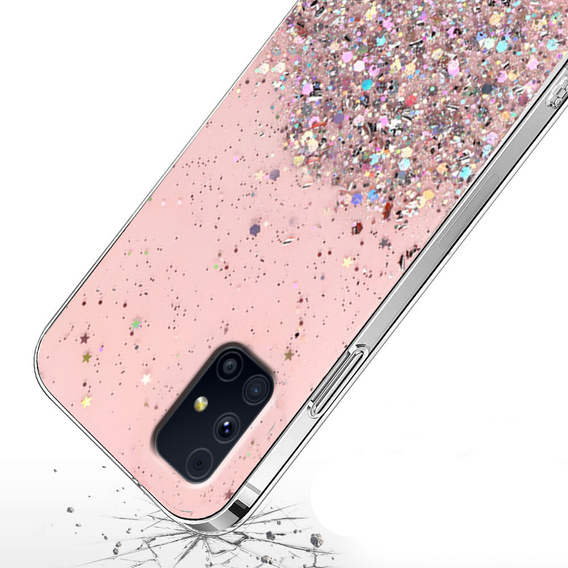 Etui do Samsung Galaxy M31s, Glittery, różowe