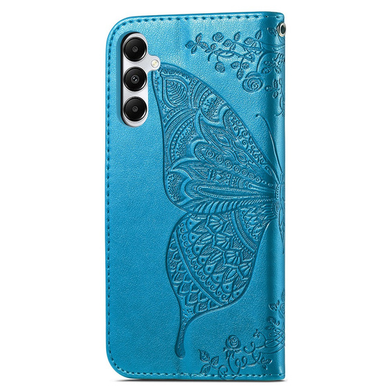 Etui z klapką do Samsung Galaxy A05s, Butterfly, niebieskie