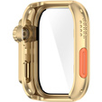 2w1 Etui + Szkło Hartowane do Huawei Watch Fit 4 Pro, Złote/Pomarańczowe
