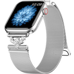 Bransoleta do Apple Watch 1/2/3/4/5/6/7/8/9/10/11/SE 38/40/41/42mm, Srebrna