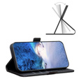 Etui z klapką do Samsung Galaxy A15, BINFEN Wallet, czarne + szkło 9H