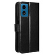 Etui z klapką do Motorola Moto E14, Crazy Horse Wallet, czarne