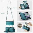 Etui CASEME do Samsung Galaxy Z Fold6 5G, RFID Leather Wallet, z paskiem na ramię, zielone