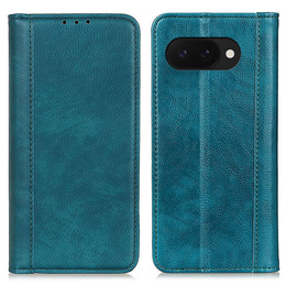 Etui z klapką do Google Pixel 9A, Split Leather, zielone