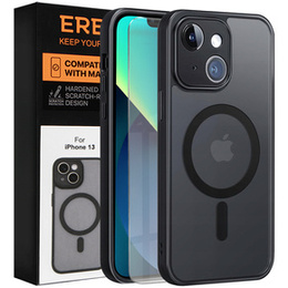 Etui do iPhone 13, do MagSafe, ERBORD Matt Case, czarny + Szkło na ekran