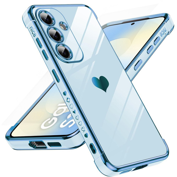 Etui do Samsung Galaxy S26 Plus, Electro heart, niebieskie