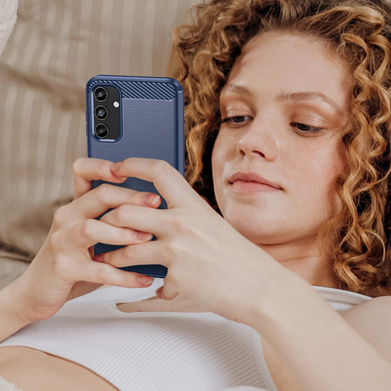 Etui do Samsung Galaxy A15 4G / 5G, Carbon, niebieskie
