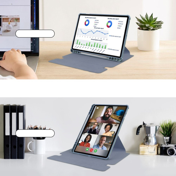 Etui z klawiaturą do Samsung Galaxy Tab S10 Lite / S10 FE / S9 FE, Rotary 360° Leather, fioletowe