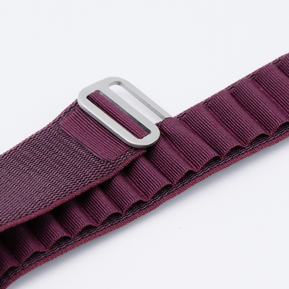 Pasek Nylonowy do Apple Watch 1/2/3/4/5/6/7/8/9/10/11/SE Ultra 1/2/3 42/44/45/46/49mm, Bordowy