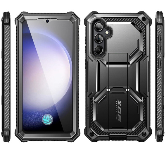 Pancerne Etui Supcase i-Blason Armorbox SP do Galaxy S24 FE, z klipsem i podstawką, czarne