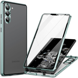 Etui do Samsung Galaxy S23 Plus, Magnetic Dual Glass, zielone