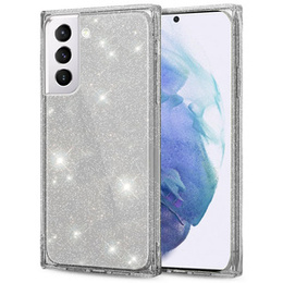 Etui Square Glitter do Samsung Galaxy S21, Silver