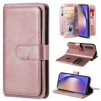 Etui z klapką do Samsung Galaxy A55 5G, 10 Card Slots Wallet, różowe