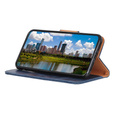 Etui z klapką do Samsung Galaxy S25 Edge, skórzane, niebieskie